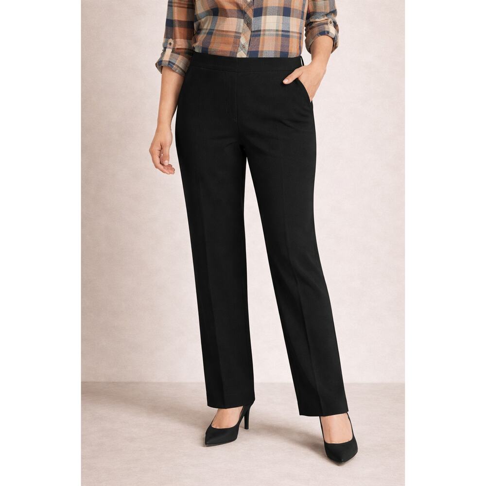 Etcetera Size 12 Black Dress Pants Side Zip Lined Career Workwear